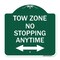 Signmission No Stopping Anytime W/ Bi-Directional Arrow, Green & White Aluminum Sign, 18" x 18", GW-1818-23579 A-DES-GW-1818-23579 - alternate 1